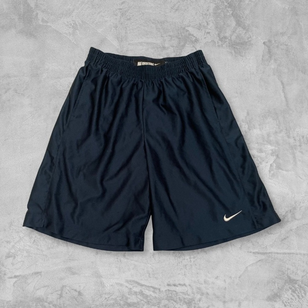 Vintage Nike Basketball Dazzle Shorts Men's Large Navy Blue Shiny Y2K 207630-453